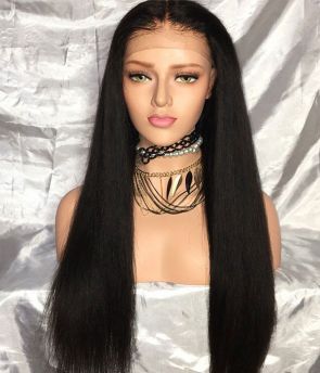 Rilich Hair 13x6 Front Lace 4x4 Silk Top Human Hair Wigs Bleached Knots Light Yaki Straight Wigs With Baby Hairs TR064