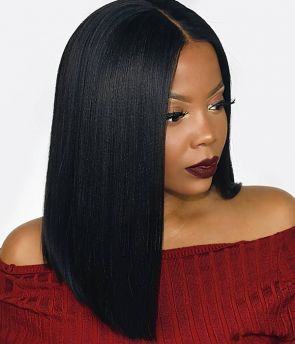 Rilich Hair Original Virgin Human Hair Light Yaki Straight Bob Transaprent Full Lace Wigs For Women TR053