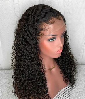 Rilich Hair Soft Bouncy Curls Virgin Human Hair Glueless Pre-Plucked 360 Lace Wigs With Baby Hairs TR049