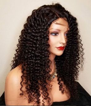 Rilich Hair Glueless Deep Curly Virgin Human Hair Pre-Plucked 360 Lace Wigs with Baby Hairs TR032