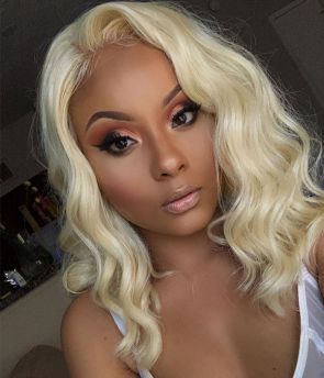 Rilich Hair Top Virgin Human Hair #613 Blonde Loose Wave 13×4 Transparent Lace Front Wigs for Women TR159