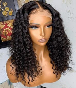 Rilich Hair Indian Virgin Human Hair Wigs Loose Deep Curly 4×4 Lace Front Wigs with Baby Hairs TR149