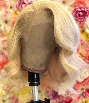 Rilich Hair Virgin Human Hair Wigs Wave Bob #613 Blonde 5×5 HD Lace Front Wigs TR158