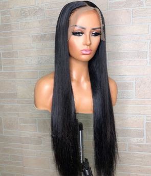 Rilich Hair Virgin Human Hair Brazilian Silky Straight Pre-Plucked HD Full Lace Wigs TR174