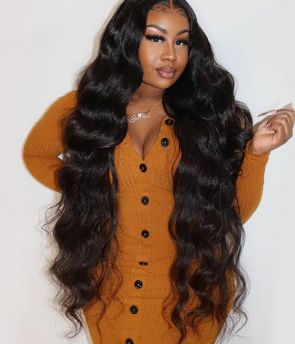 Rilich Hair Rare Super Long Virgin Human Hair Body Wave Pre-Plucked 4×4 Lace Front Wigs TR171