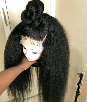 Rilich Hair Pre-plucked Glueless Kinky Straight Virgin Human Hair 360 Lace Front Wigs With Baby Hairs TR111