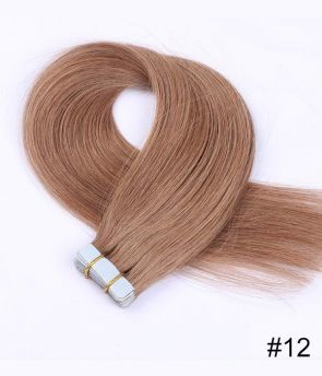 Rilich Hair 100% Virgin Human Hair Tape In Extensions Straight European On Adhesive Invisible PU Weft 50G 20pcs(TI1)