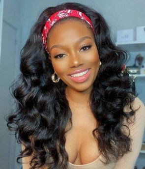 Rilich Hair Messy Wave Wigs With Headbands For Women Human Hair Wigs HB11