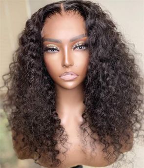 Rilich Hair Glueless Indian Virgin Human Hair Deep Curly HD Full Lace Wigs for Black Women TR020